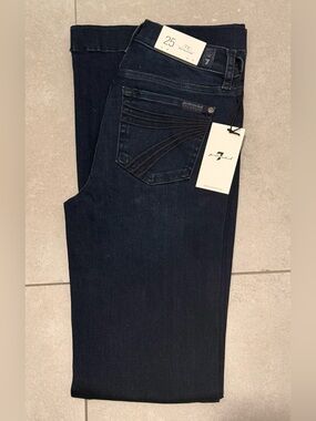 7 For All Mankind Dojo Jeans- Dark Indigo Wide Leg Jeans